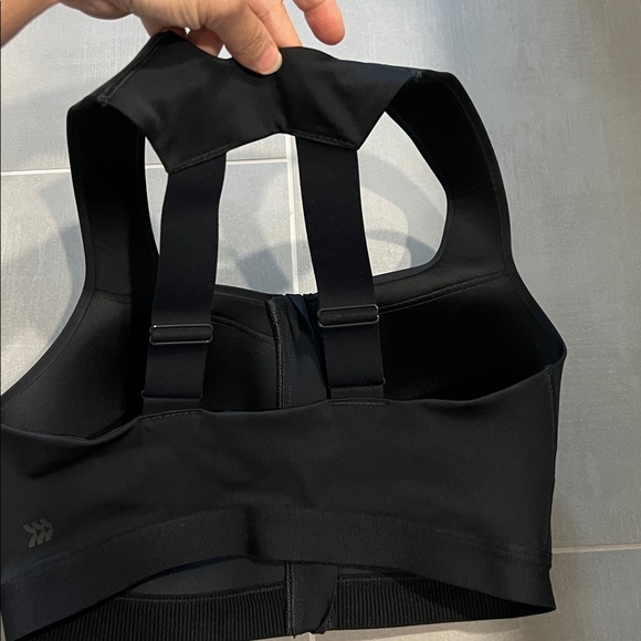 Black All in Motion front zipper racerback sports bra 38D high support adjust - Picture 8 of 17